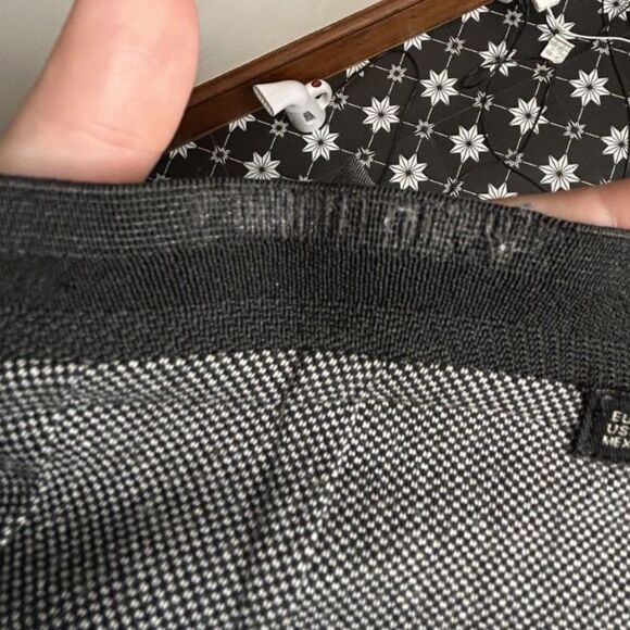 ZARA BASIC Gray Red Striped Side Slim Leg Classic Pants Trousers Size S - Picture 11 of 11